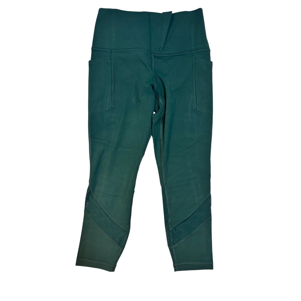 NWT Athleta Salutation‎ Stash Mesh PowerVita Leggings Size Small S Green Pockets